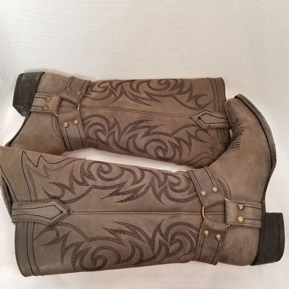 Old Gringo Grey Lanachaz Tall Cowboy Boots 7 - Picture 5 of 8